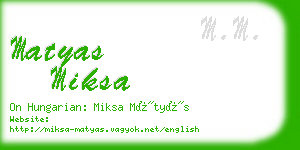 matyas miksa business card